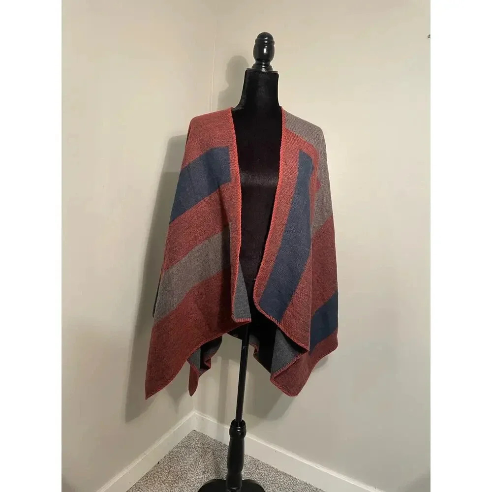 BB Dakota Colorblock Striped Knit Wrap Shawl
